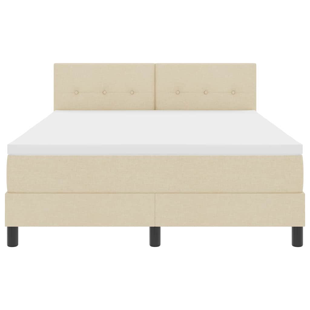 Lit à ressorts avec bandes LED Crème 140 x 190 cm tissu - XIOS