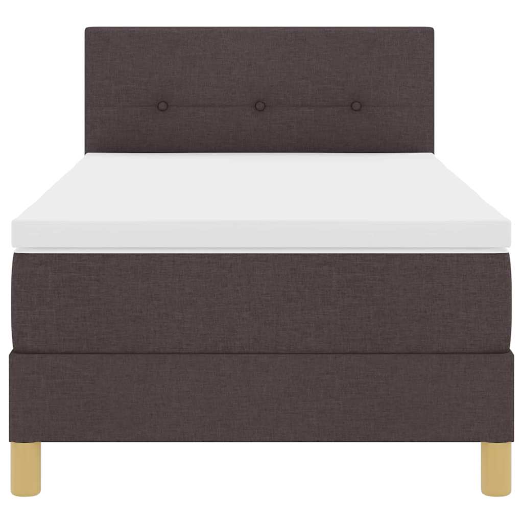 Lit à ressorts avec coussin Marron foncé 80 x 200 cm tissu - XIOS