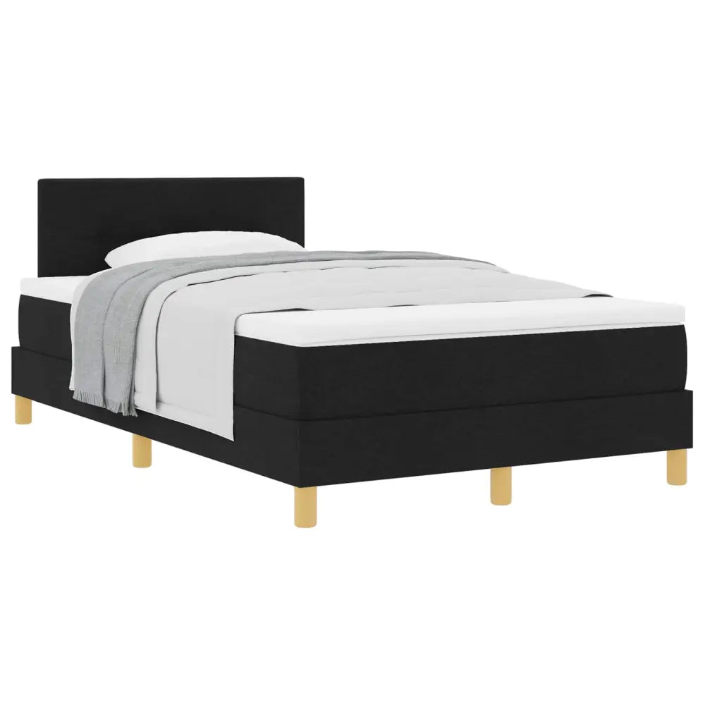 Lit à ressorts avec coussin Noir 120 x 190 cm tissu - XIOS