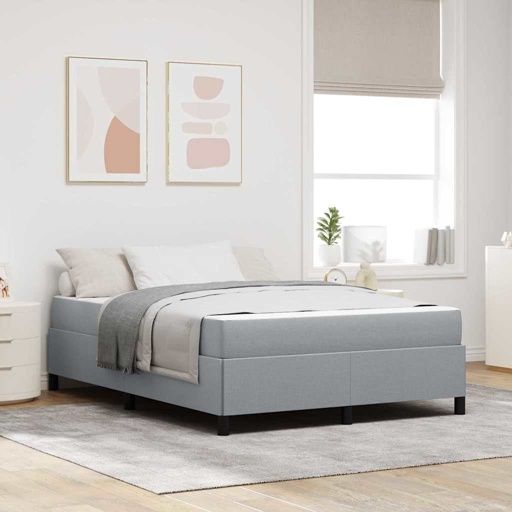 Lit à ressorts avec matelas Gris clair 140 x 190 cm tissu - XIOS