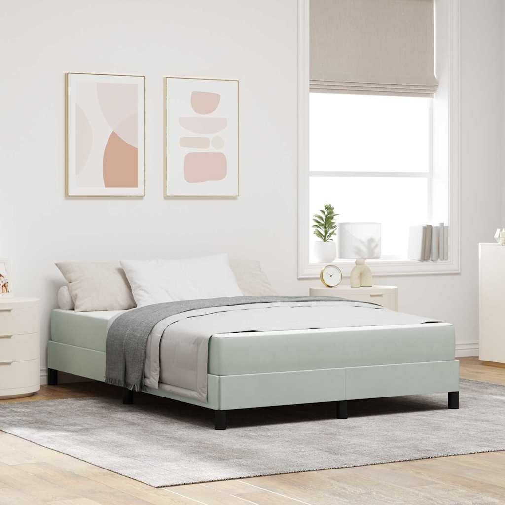 Lit à ressorts avec matelas Gris clair 160 x 200 cm tissu - XIOS