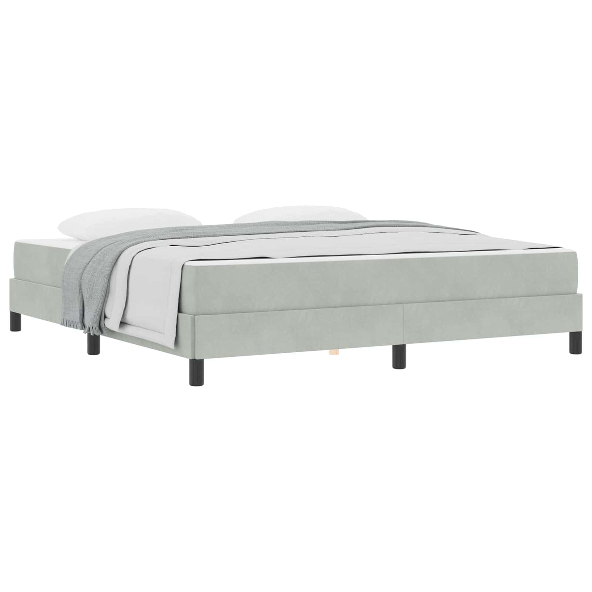 Lit à ressorts avec matelas Gris clair 180 x 200 cm tissu - XIOS