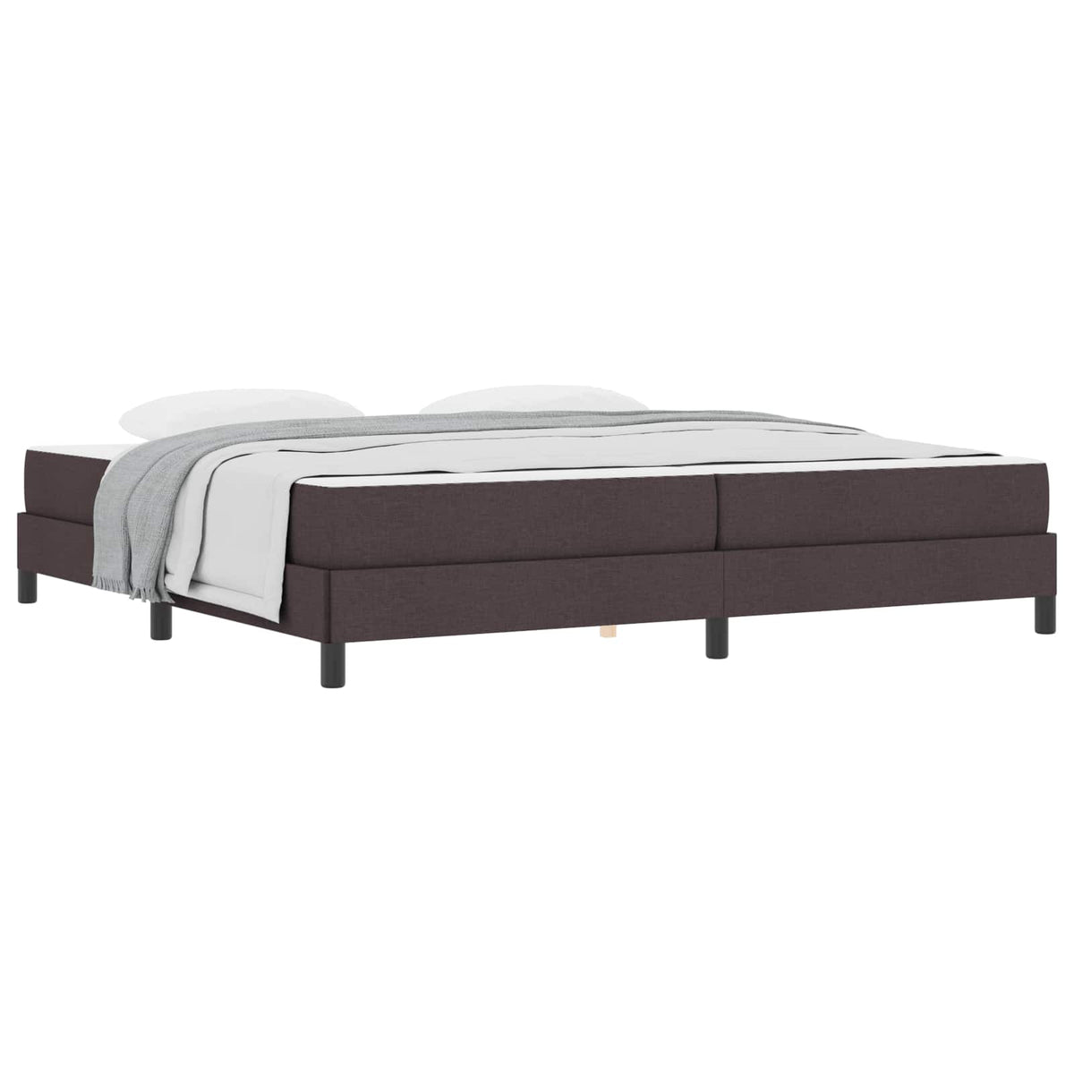 Lit à ressorts avec matelas Marron foncé 200 x 200 cm tissu - XIOS
