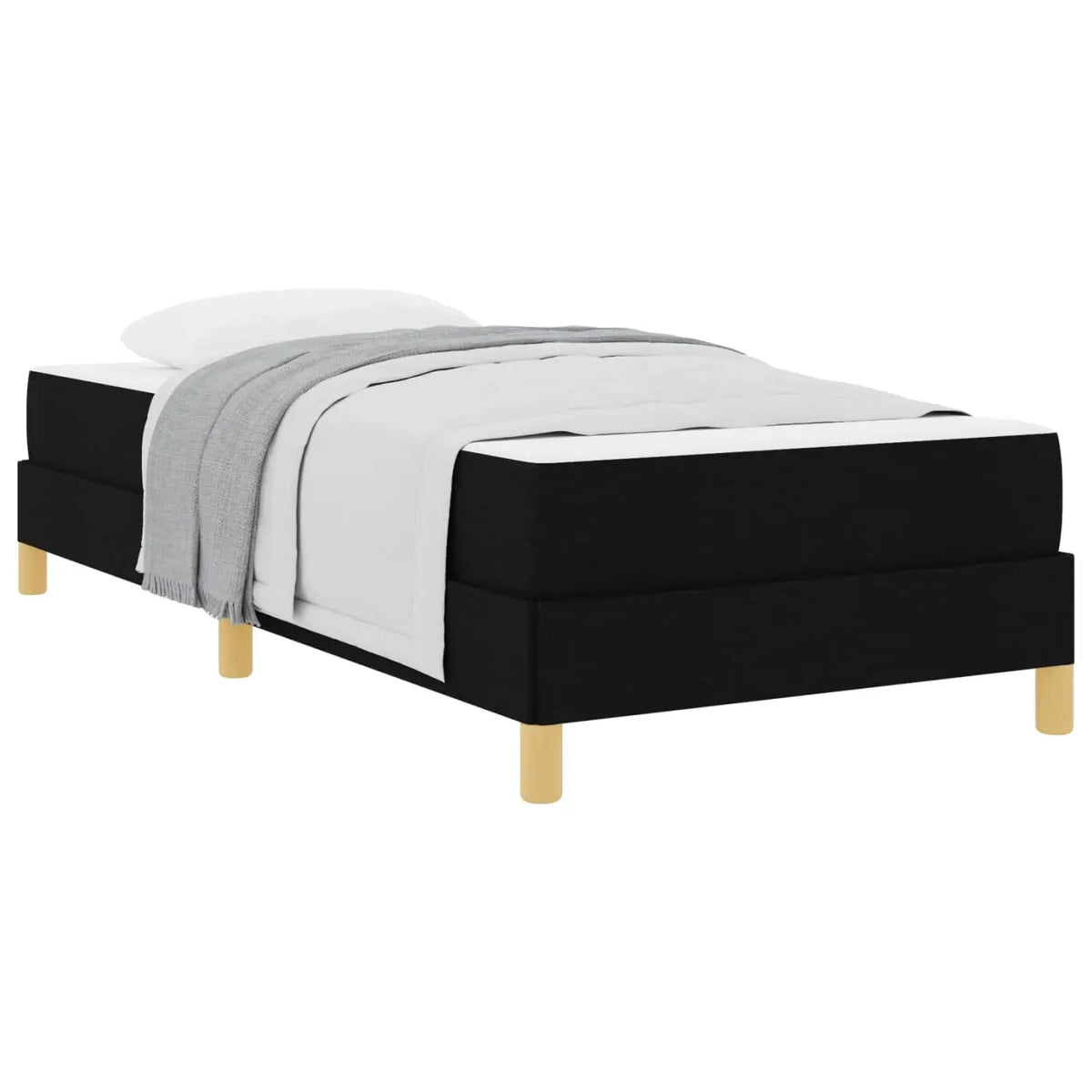 Lit à ressorts avec matelas Noir 90 x 200 cm tissu - XIOS