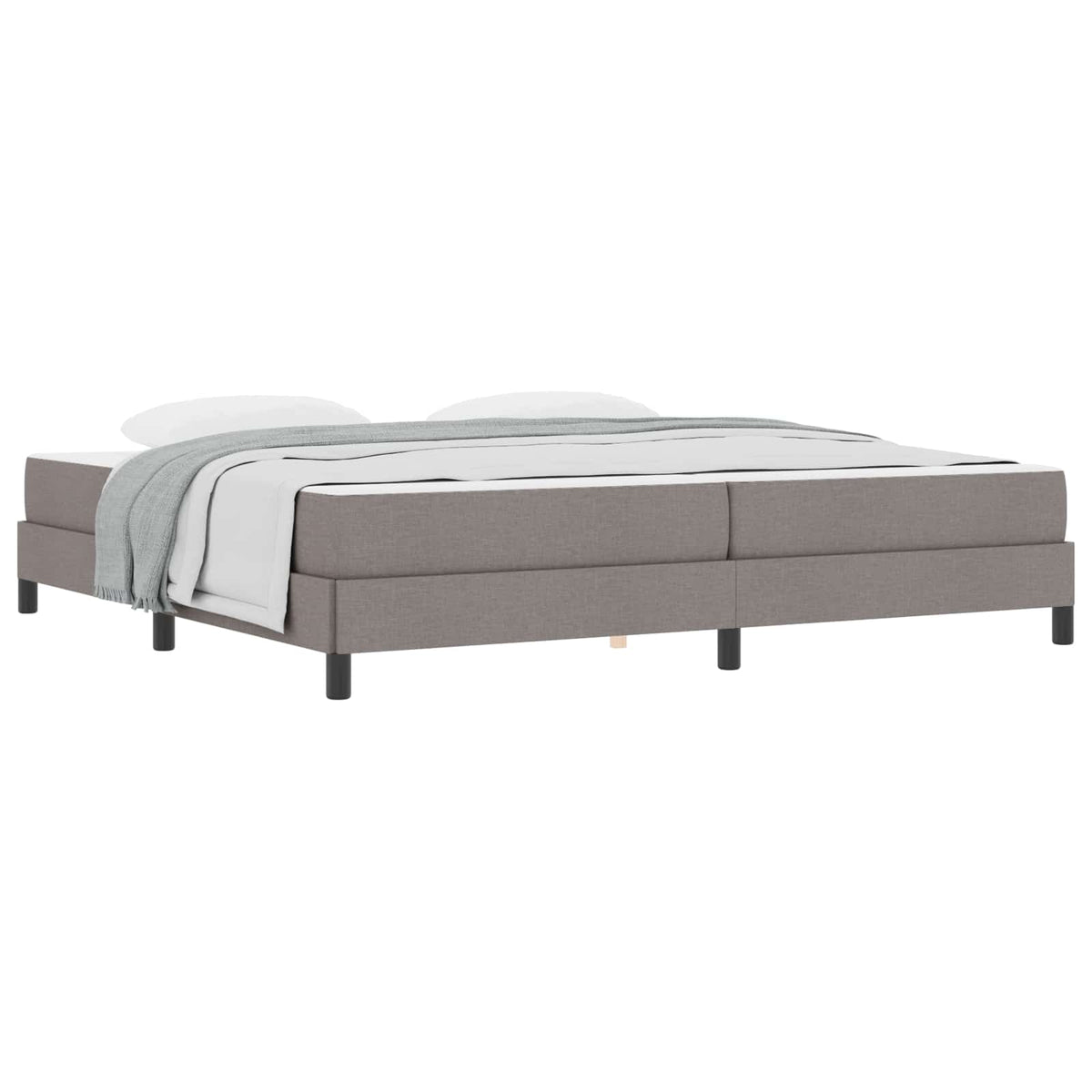 Lit à ressorts avec matelas Taupe 200 x 200 cm tissu - XIOS