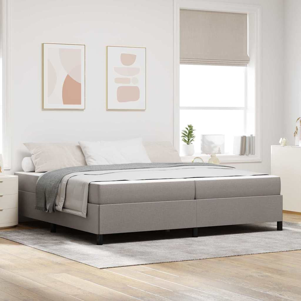Lit à ressorts avec matelas Taupe 200 x 200 cm tissu - XIOS