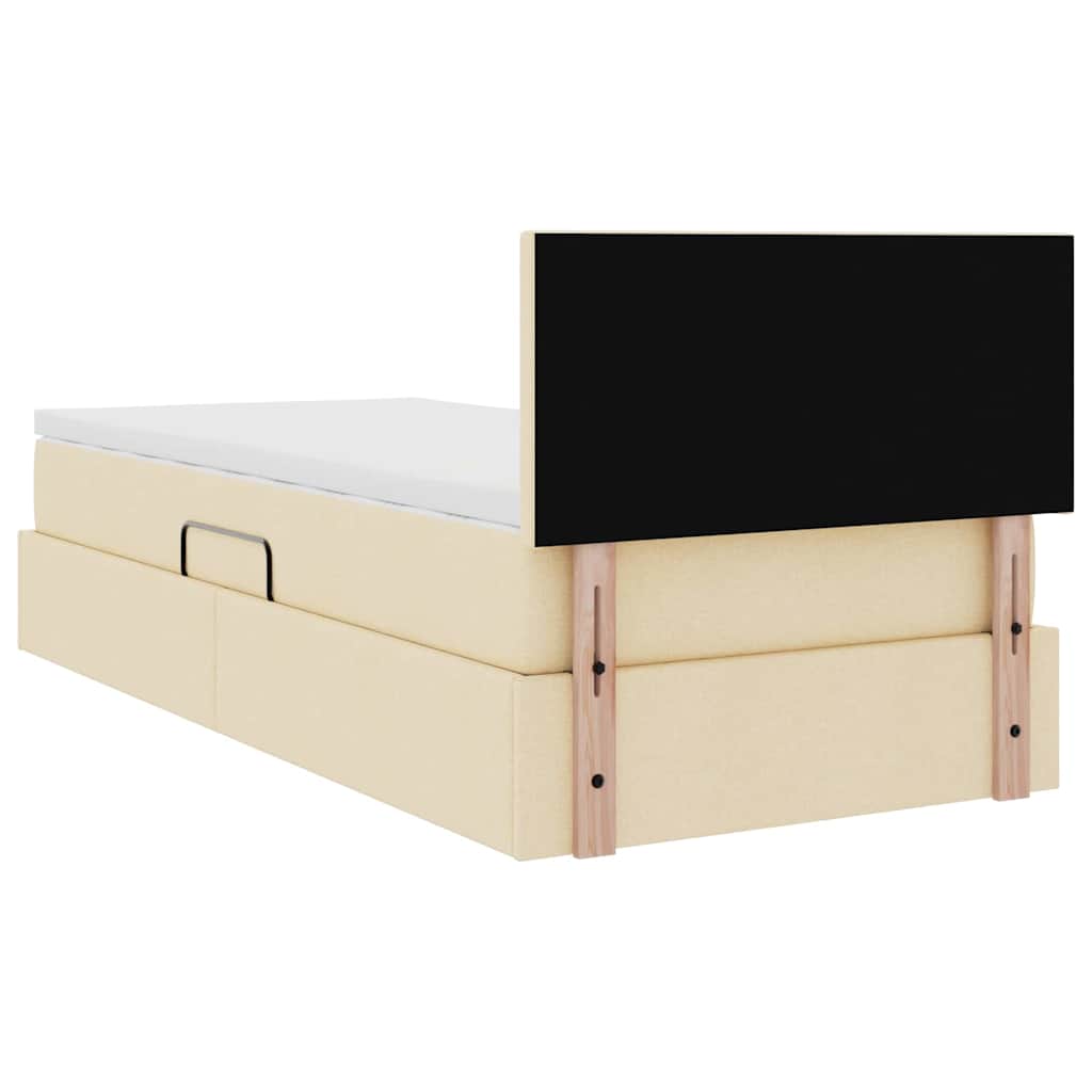 Lit avec rangement et matelas Crème 100 x 200 cm Velours - XIOS
