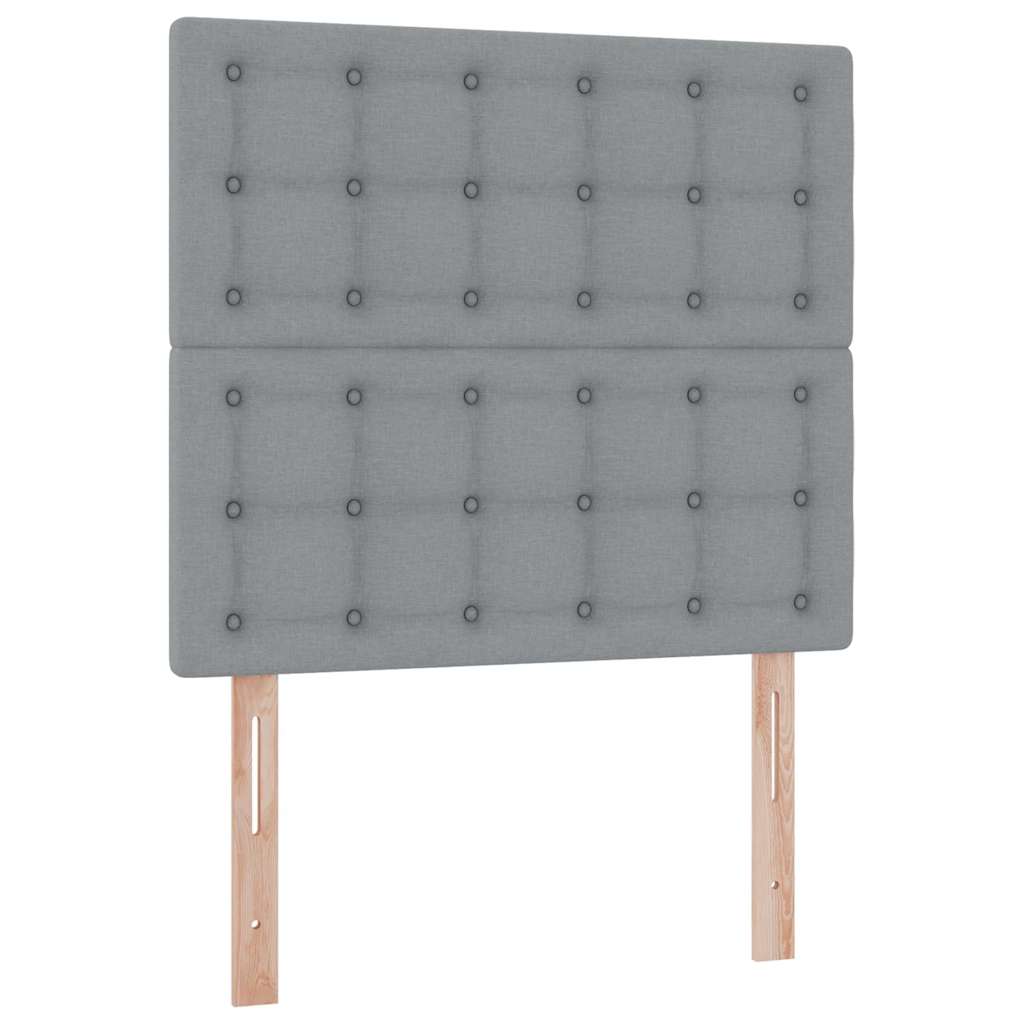 Lit avec rangement et matelas Gris clair 100 x 200 cm tissu - XIOS
