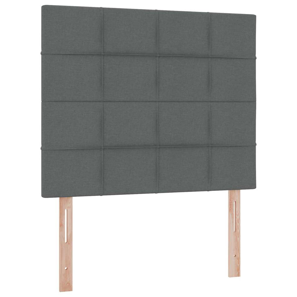 Lit avec rangement et matelas Gris foncé 120 x 200 cm tissu - XIOS