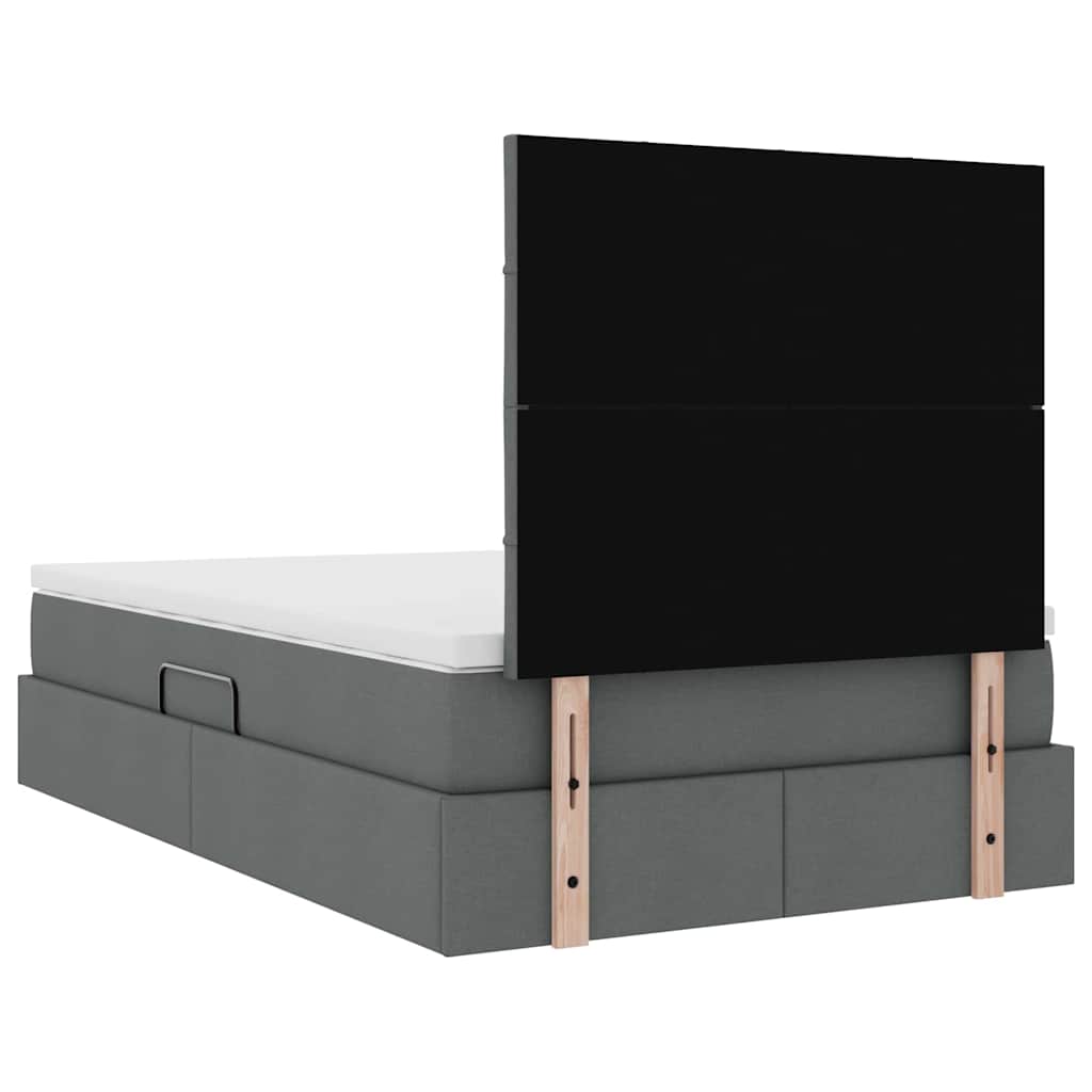 Lit avec rangement et matelas Gris foncé 120 x 200 cm tissu - XIOS