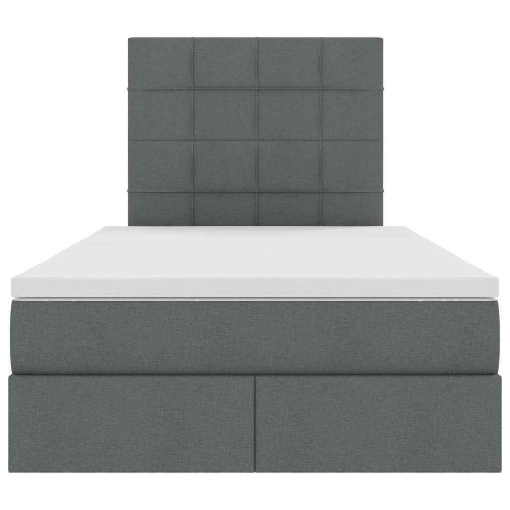 Lit avec rangement et matelas Gris foncé 120 x 200 cm tissu - XIOS