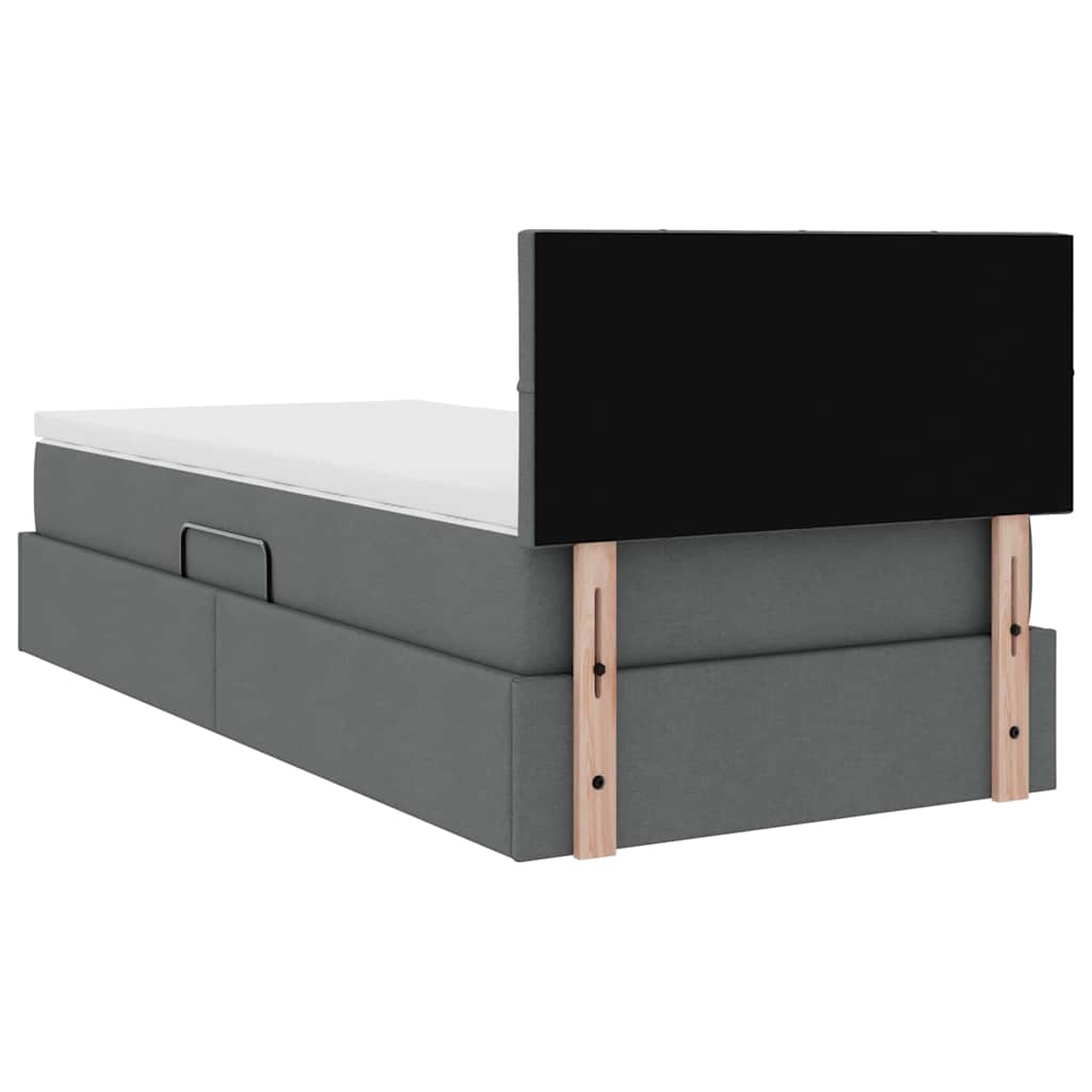 Lit avec rangement et matelas Gris foncé 90 x 200 cm Velours - XIOS