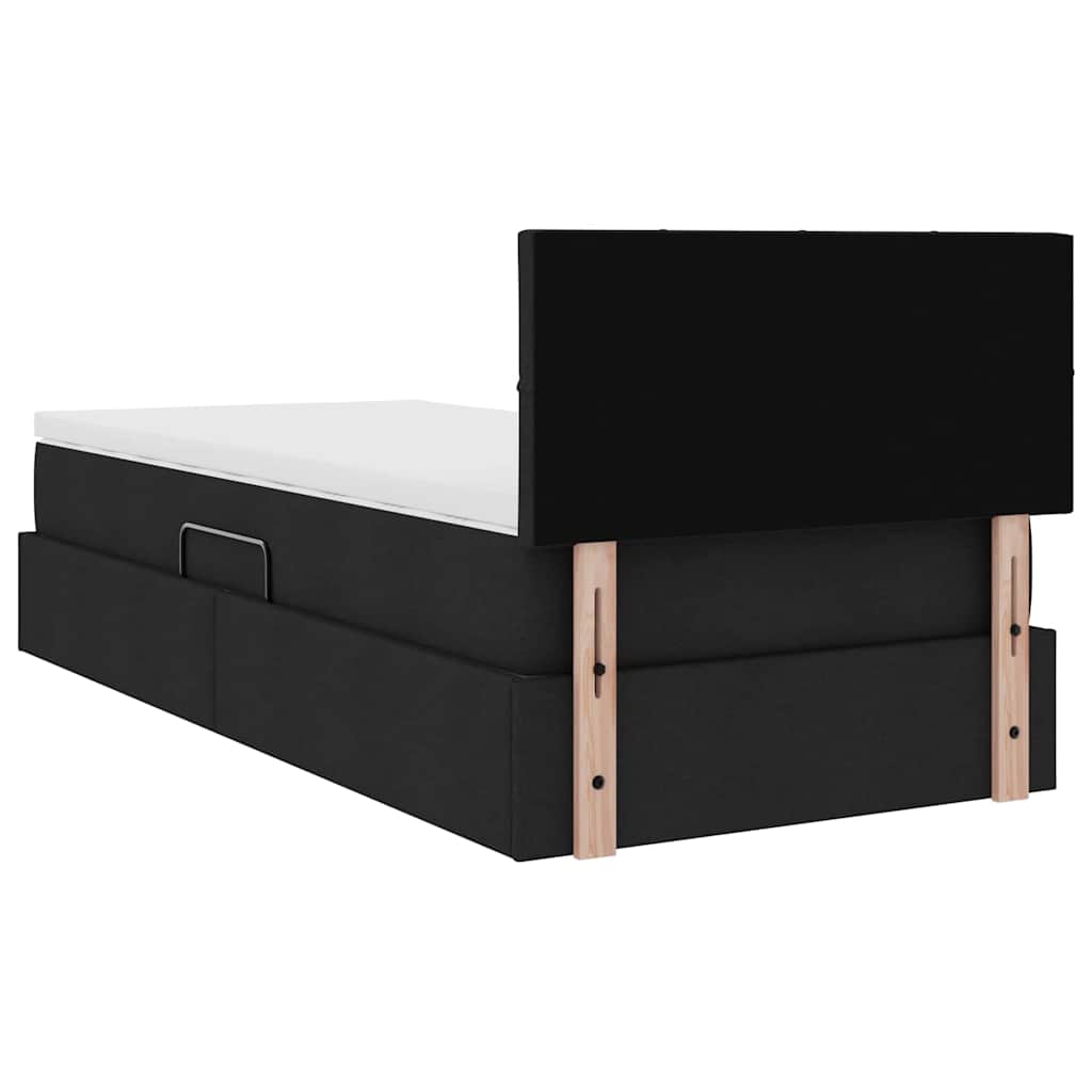 Lit avec rangement et matelas Noir 100 x 200 cm Velours - XIOS