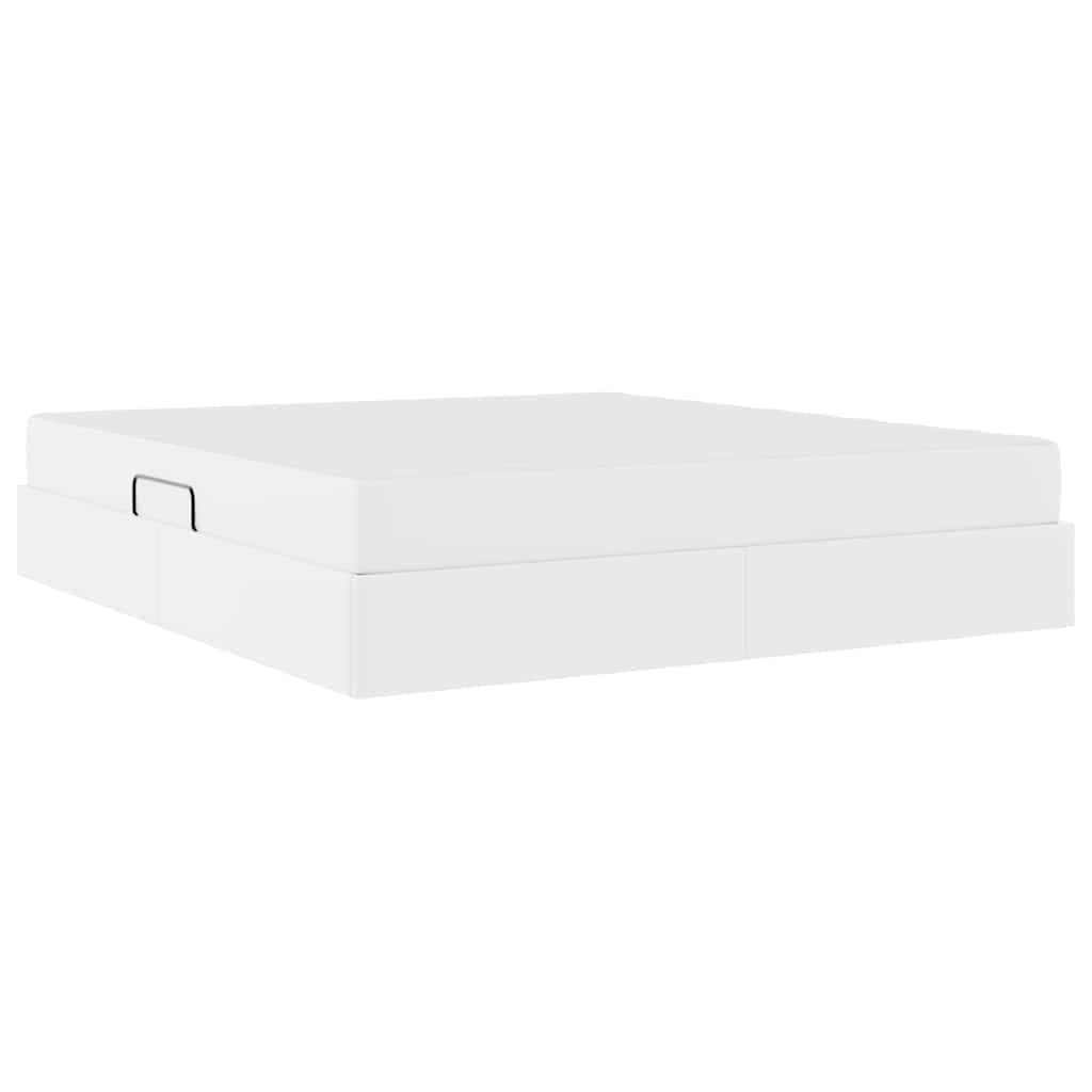 Lit avec rangement et matelas avec stockage 2 pc Blanc Cuir - XIOS