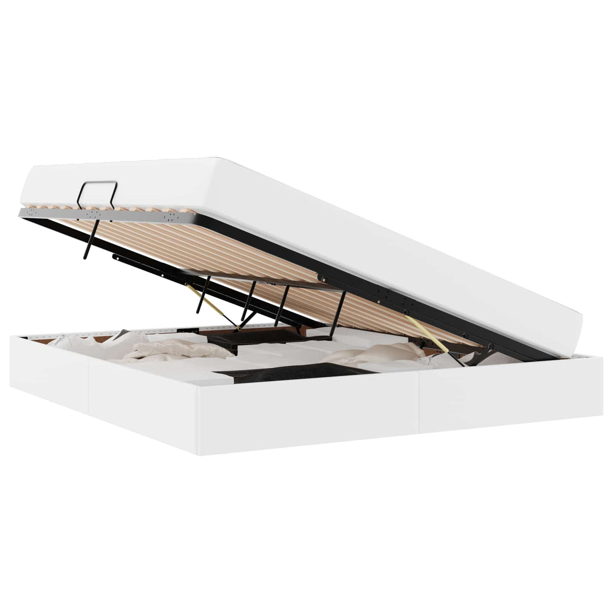 Lit avec rangement et matelas avec stockage 2 pc Blanc Cuir - XIOS