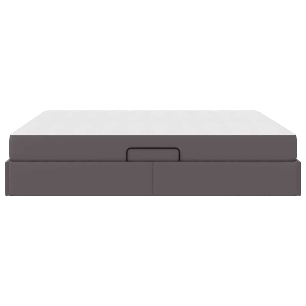 Lit avec rangement et matelas avec stockage 2 pc Gris Cuir - XIOS