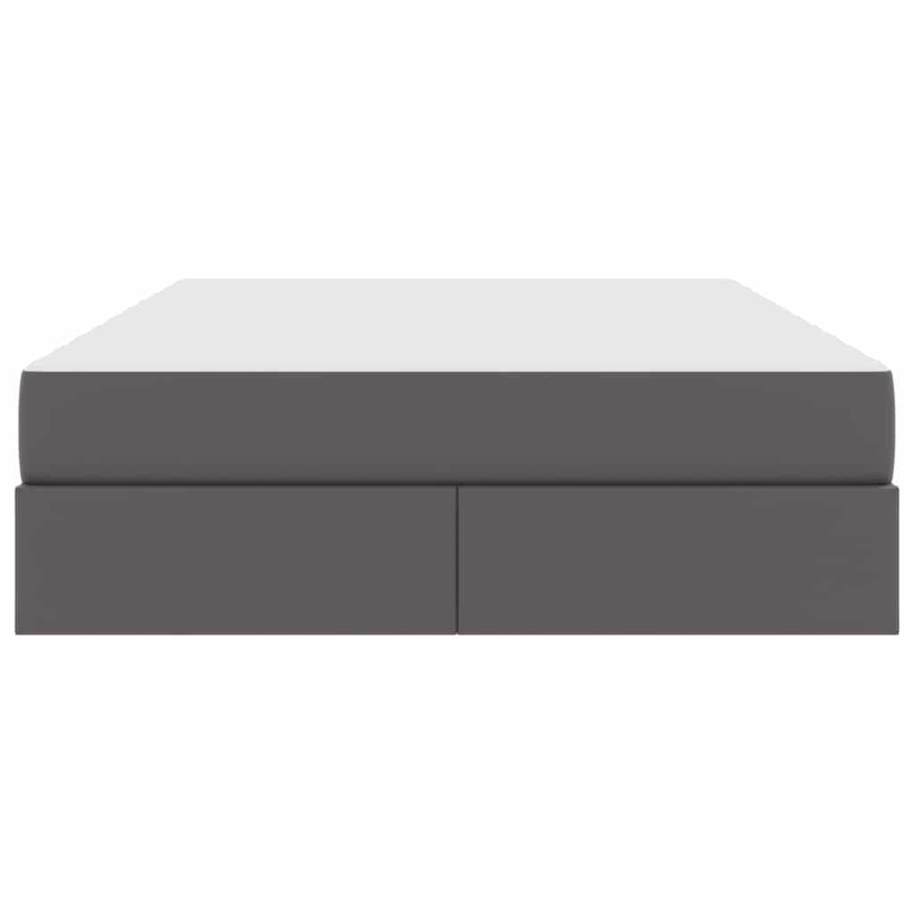Lit avec rangement et matelas avec stockage 2 pc Gris Cuir - XIOS