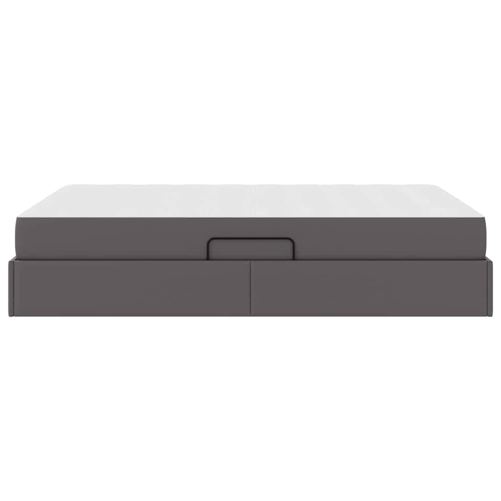 Lit avec rangement et matelas avec stockage 2 pc Gris Cuir - XIOS