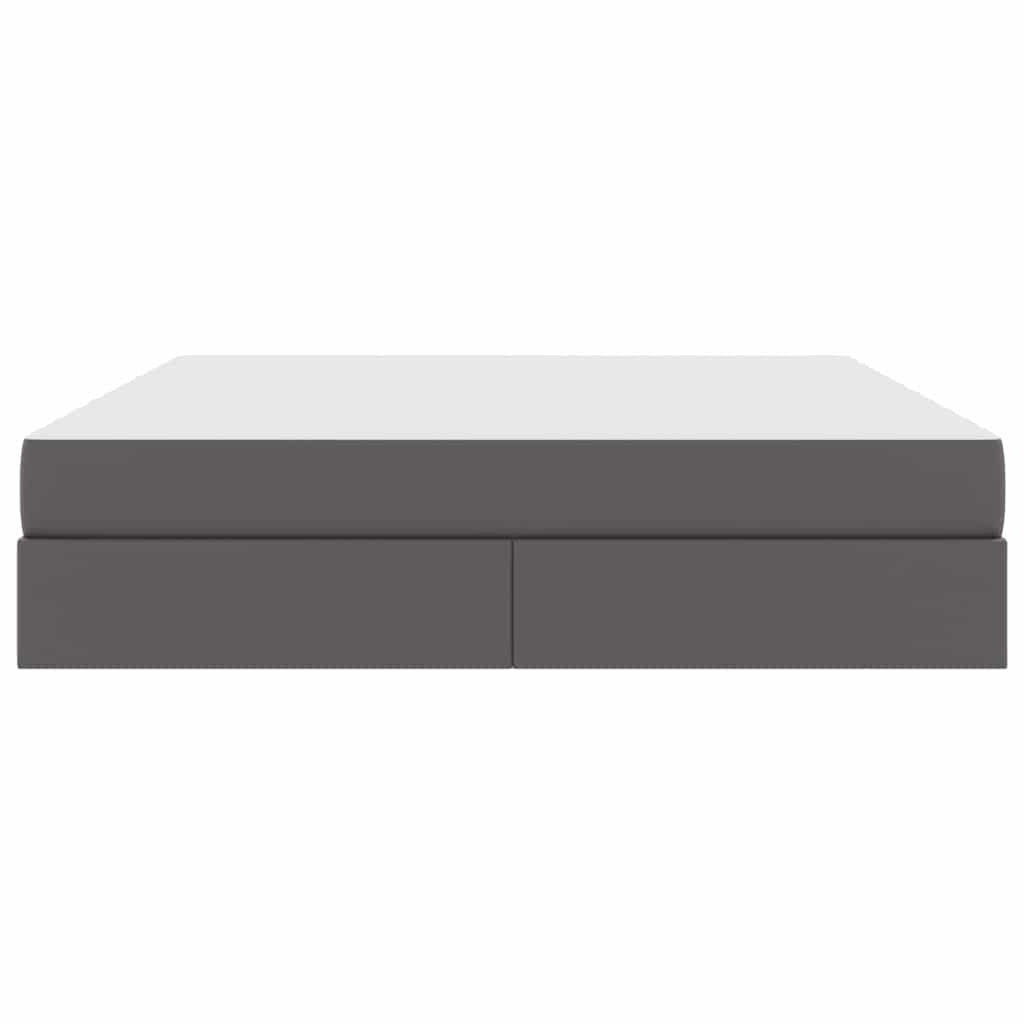 Lit avec rangement et matelas avec stockage 2 pc Gris Cuir - XIOS