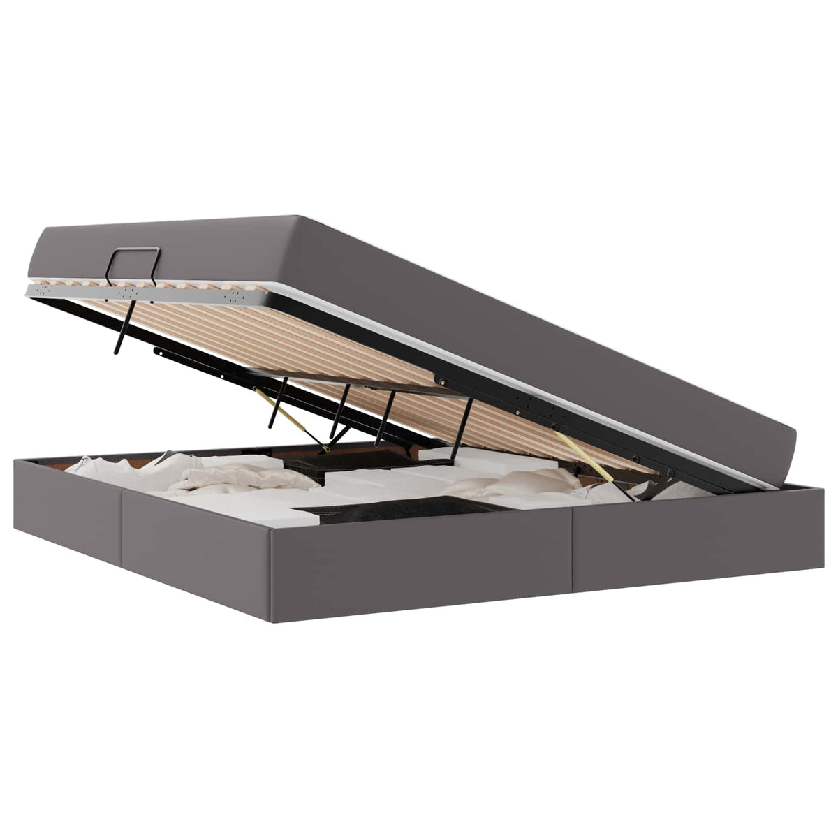 Lit avec rangement et matelas avec stockage 2 pc Gris Cuir - XIOS