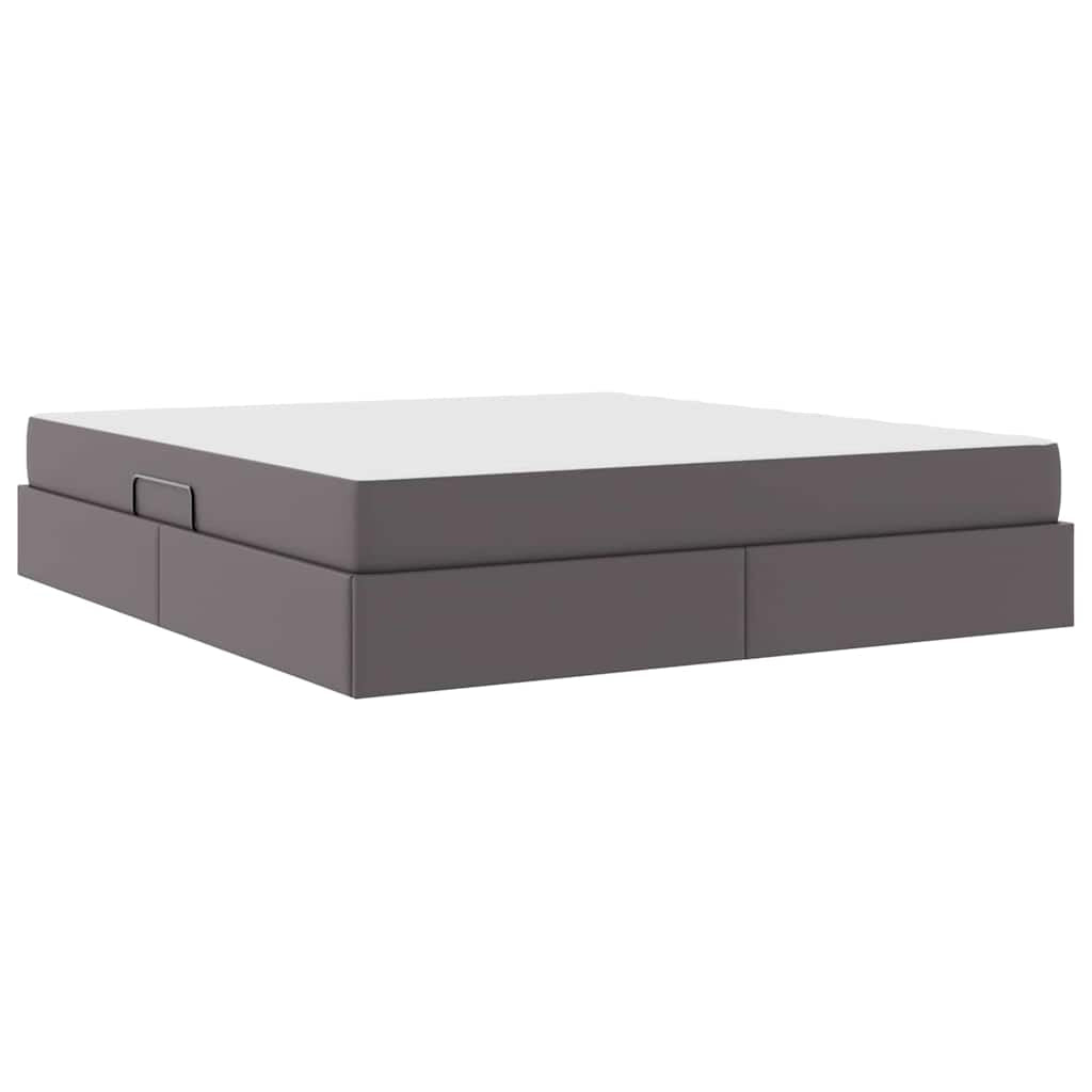 Lit avec rangement et matelas avec stockage 2 pc Gris Cuir - XIOS