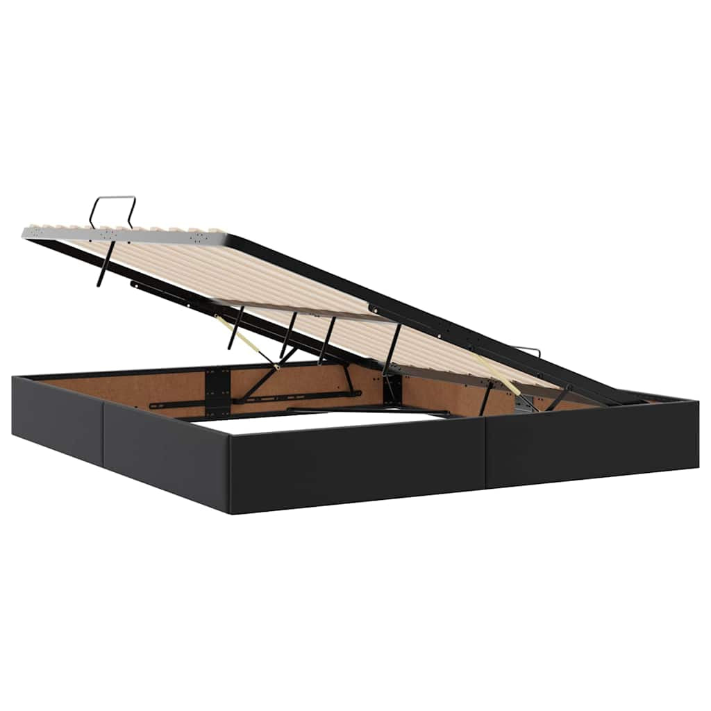 Lit avec rangement et matelas avec stockage 2 pc Noir Cuir - XIOS