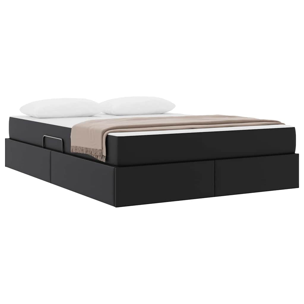 Lit avec rangement et matelas avec stockage 2 pc Noir Cuir - XIOS