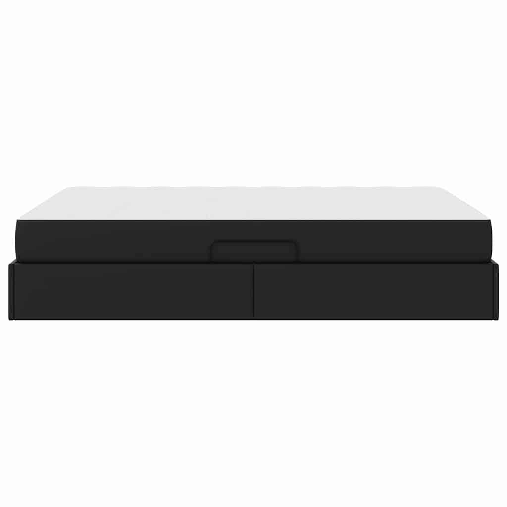 Lit avec rangement et matelas avec stockage 2 pc Noir Cuir - XIOS
