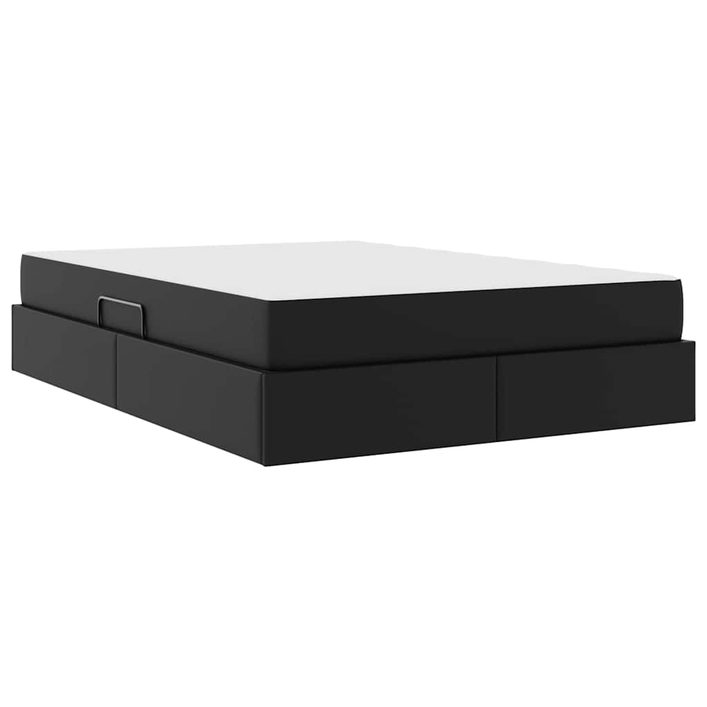 Lit avec rangement et matelas avec stockage 2 pc Noir Cuir - XIOS