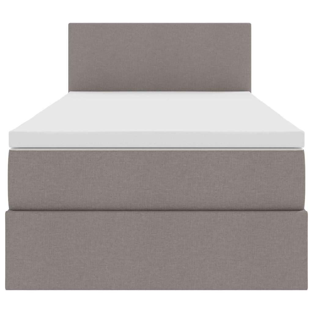 Lit avec rangement et matelas Taupe 100 x 200 cm Velours - XIOS