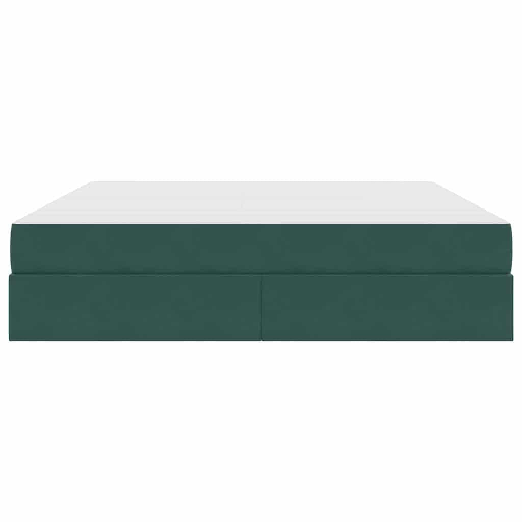 Lit avec rangement et matelas Vert foncé 180 x 200 cm Velours - XIOS