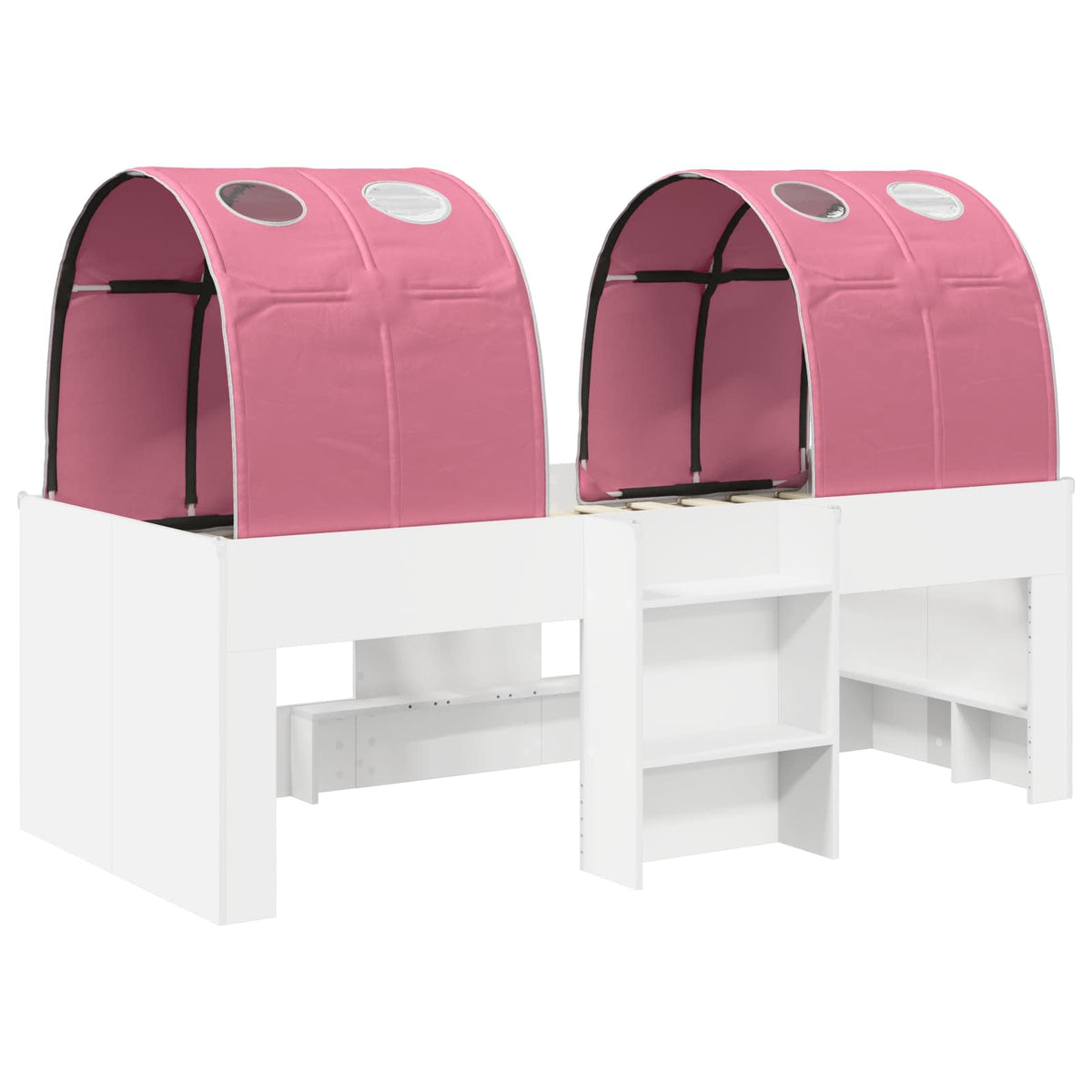 Lit avec Tunnel 3 pc Blanc et rose Bois d'ingénierie - XIOS