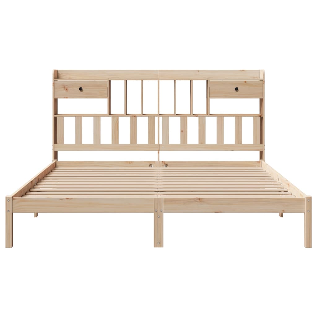 Lit bibliothèque sans matelas 180x200 cm bois massif de pin - XIOS