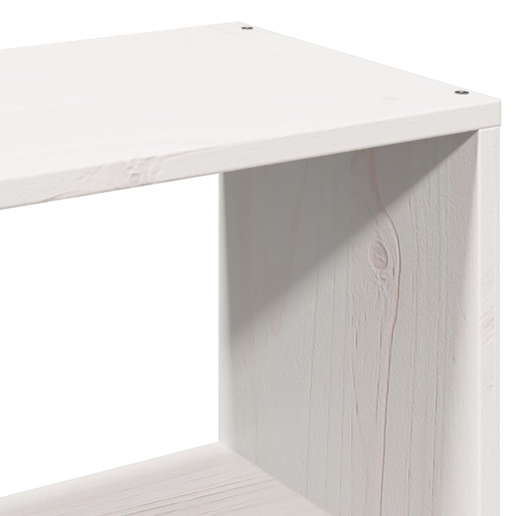 Lit bibliothèque sans matelas blanc 160x200 cm bois pin massif - XIOS