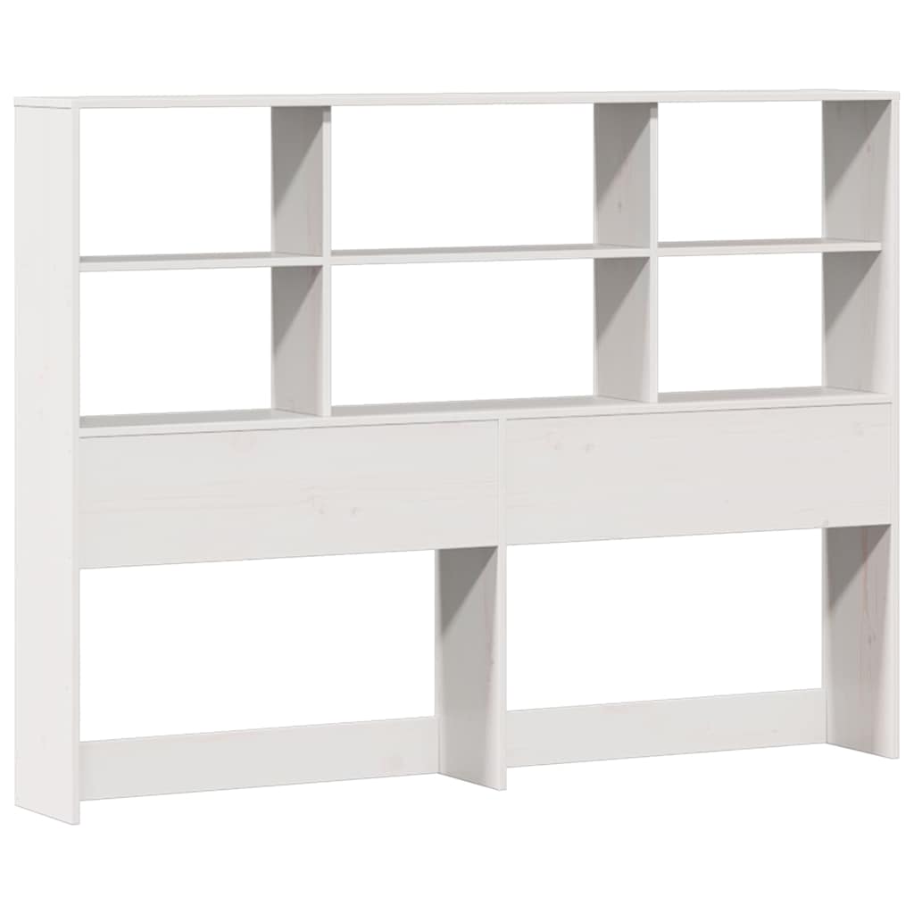 Lit bibliothèque sans matelas blanc 160x200 cm bois pin massif - XIOS
