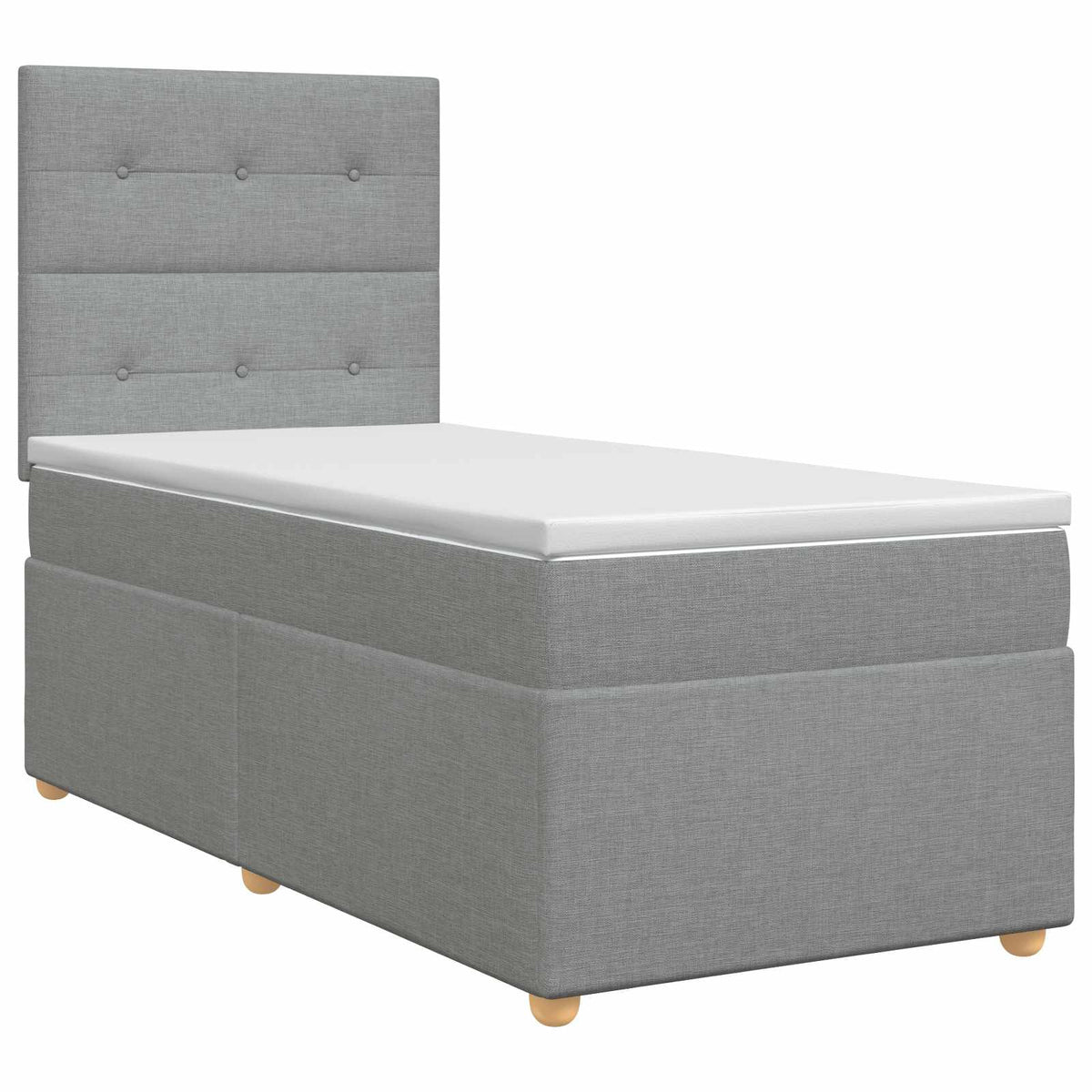 Lit boxspring avec matelas Gris clair 80 x 200 cm Tissu - XIOS
