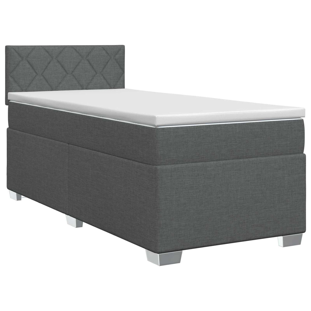 Lit boxspring avec matelas Gris foncé 90 x 190 cm Tissu - XIOS