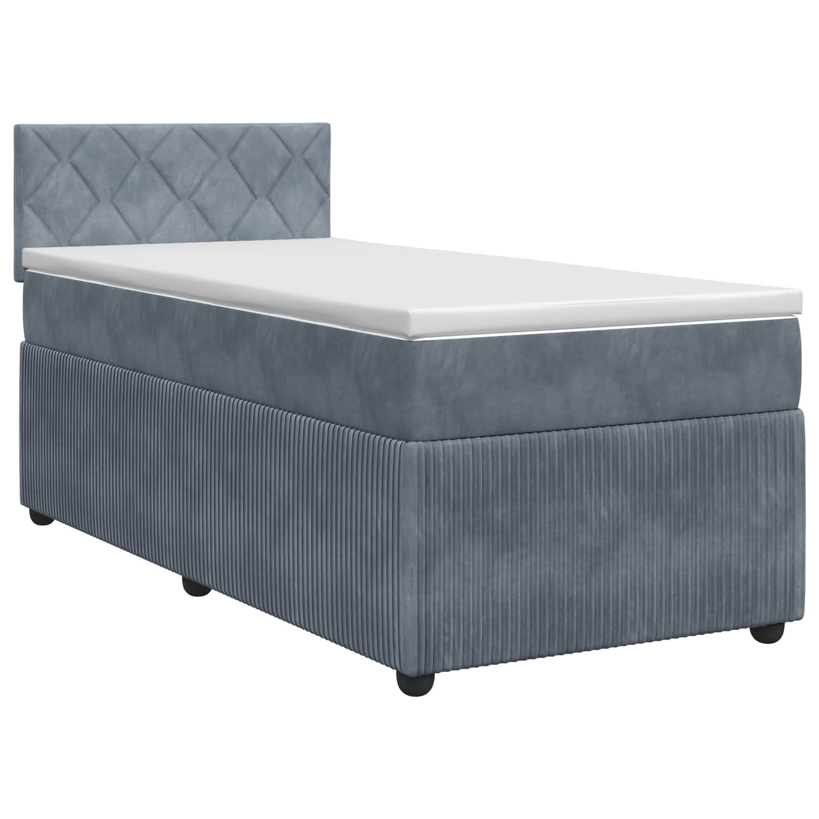 Lit boxspring avec matelas Gris foncé 90 x 190 cm Velours - XIOS