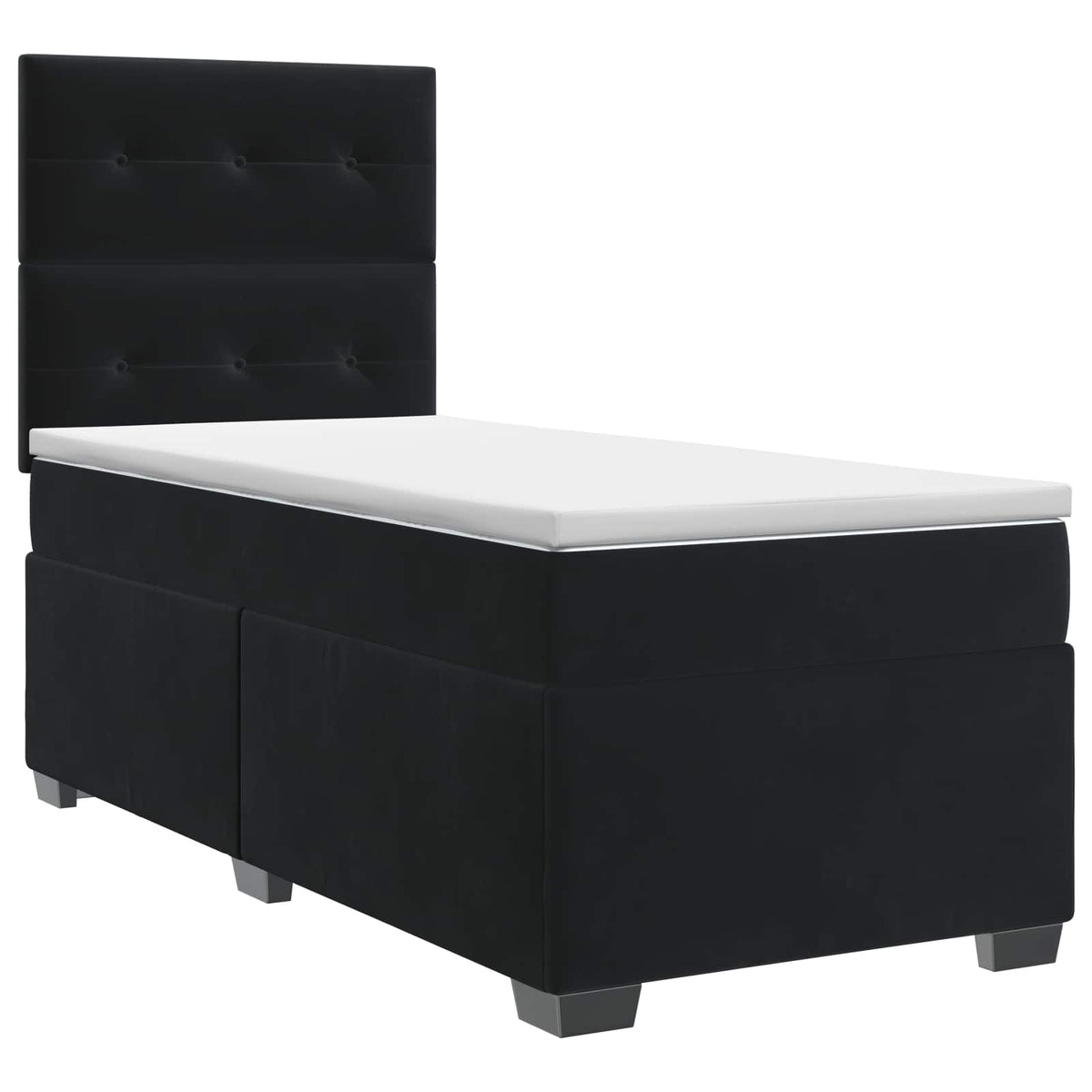 Lit boxspring avec matelas Noir 100 x 200 cm Velours - XIOS