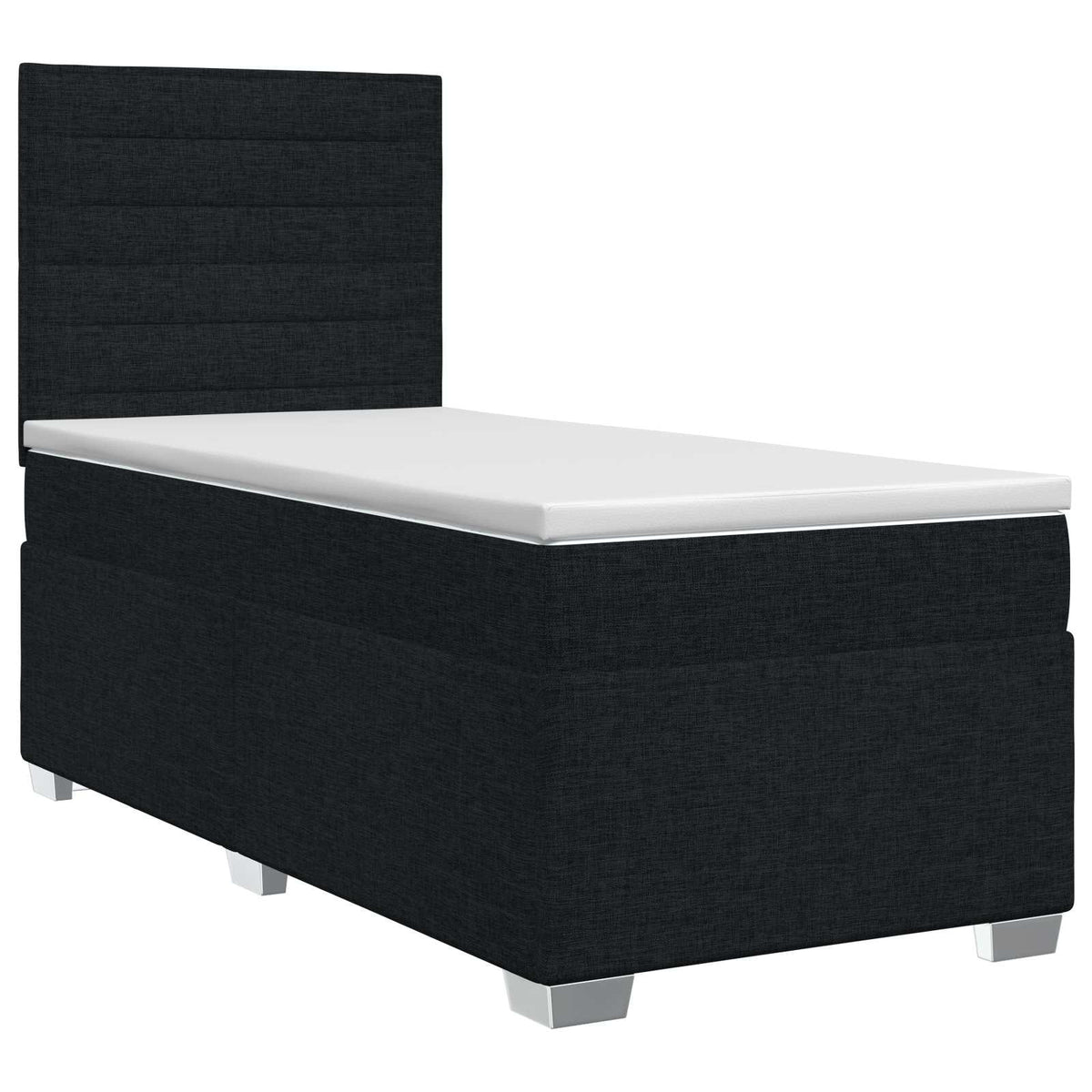 Lit boxspring avec matelas Noir 80 x 200 cm Tissu - XIOS