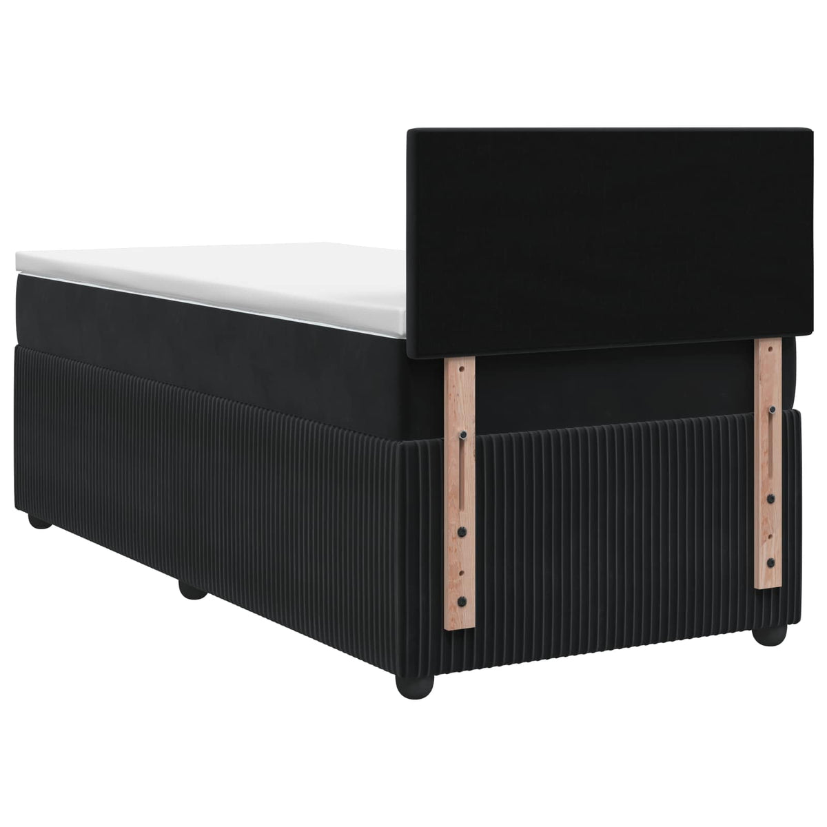 Lit boxspring avec matelas Noir 90 x 190 cm Velours - XIOS