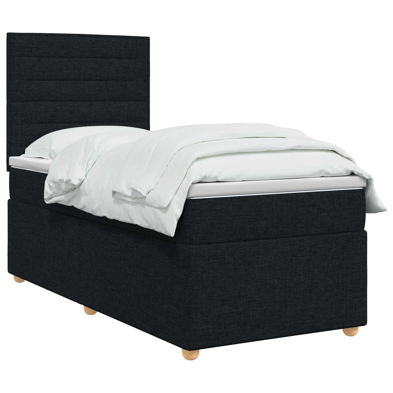 Lit boxspring avec matelas Noir 90 x 200 cm Tissu - XIOS