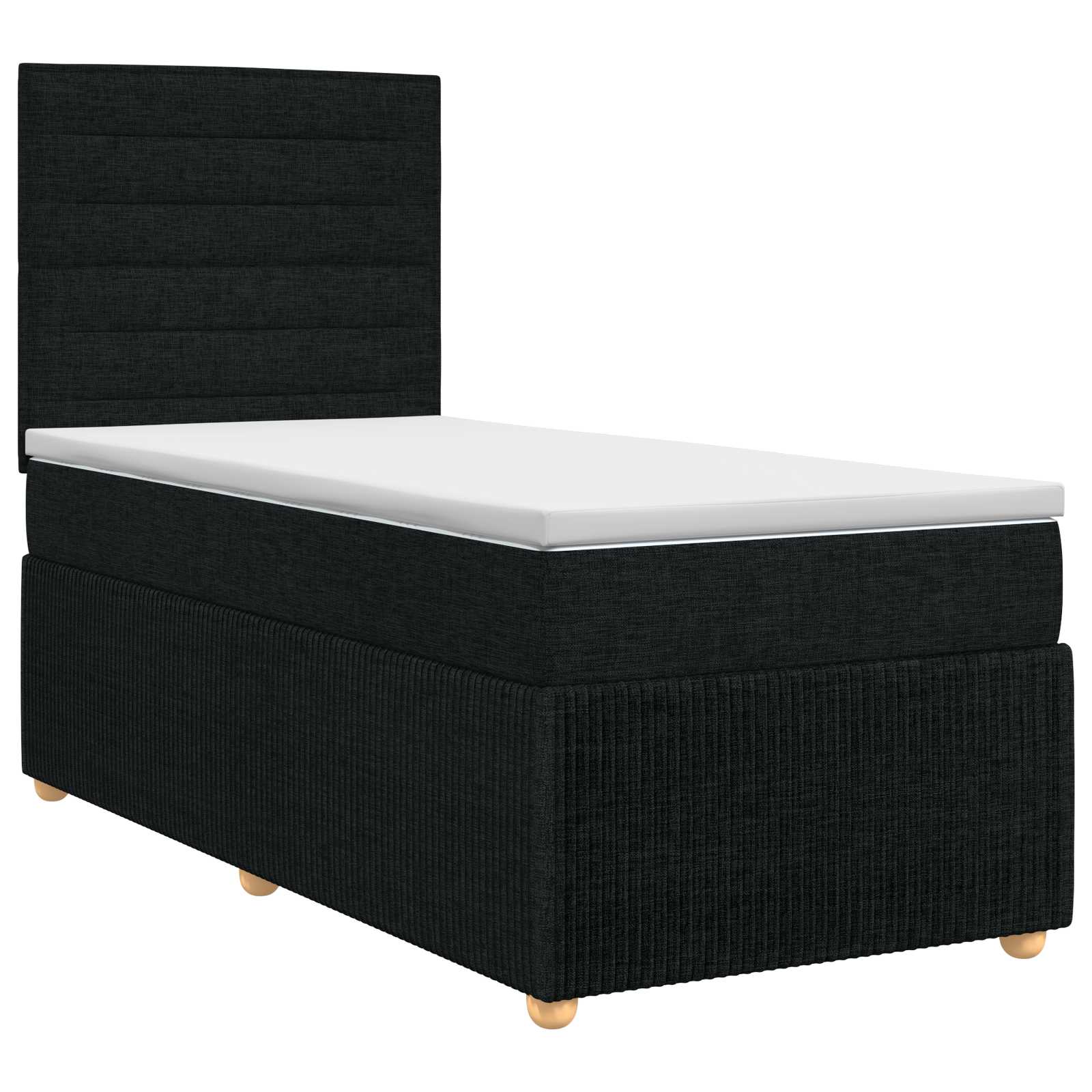 Lit boxspring avec matelas Noir 90 x 200 cm Tissu - XIOS
