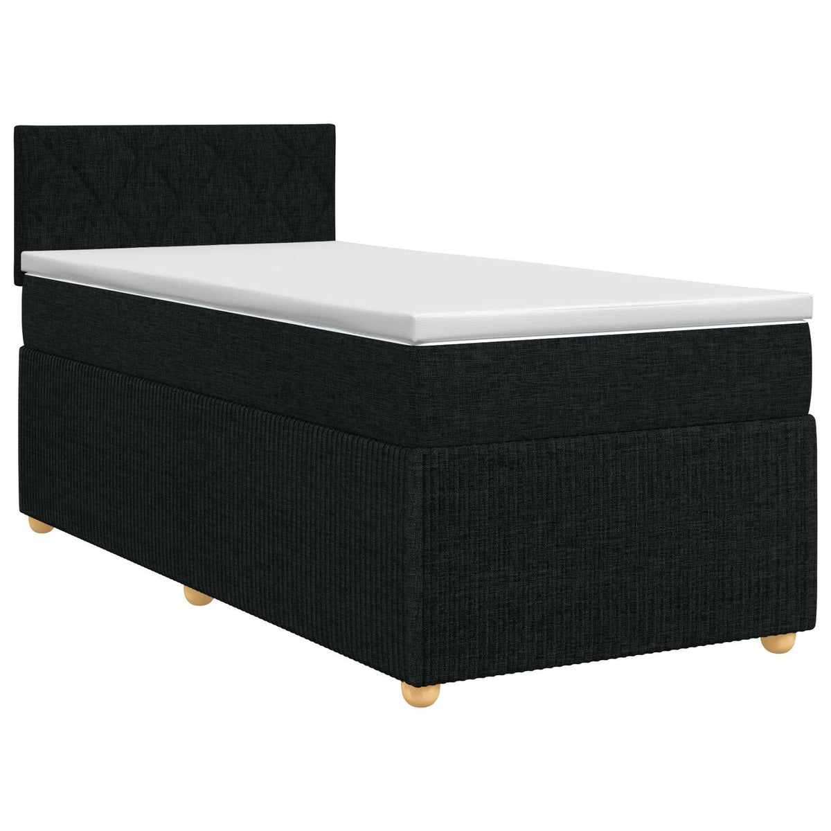 Lit boxspring avec matelas Noir 90 x 200 cm Tissu - XIOS