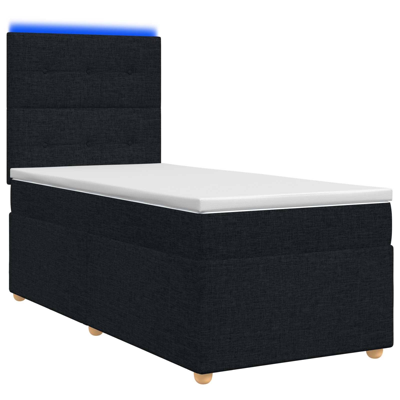 Lit boxspring avec matelas Noir 90 x 200 cm Tissu - XIOS