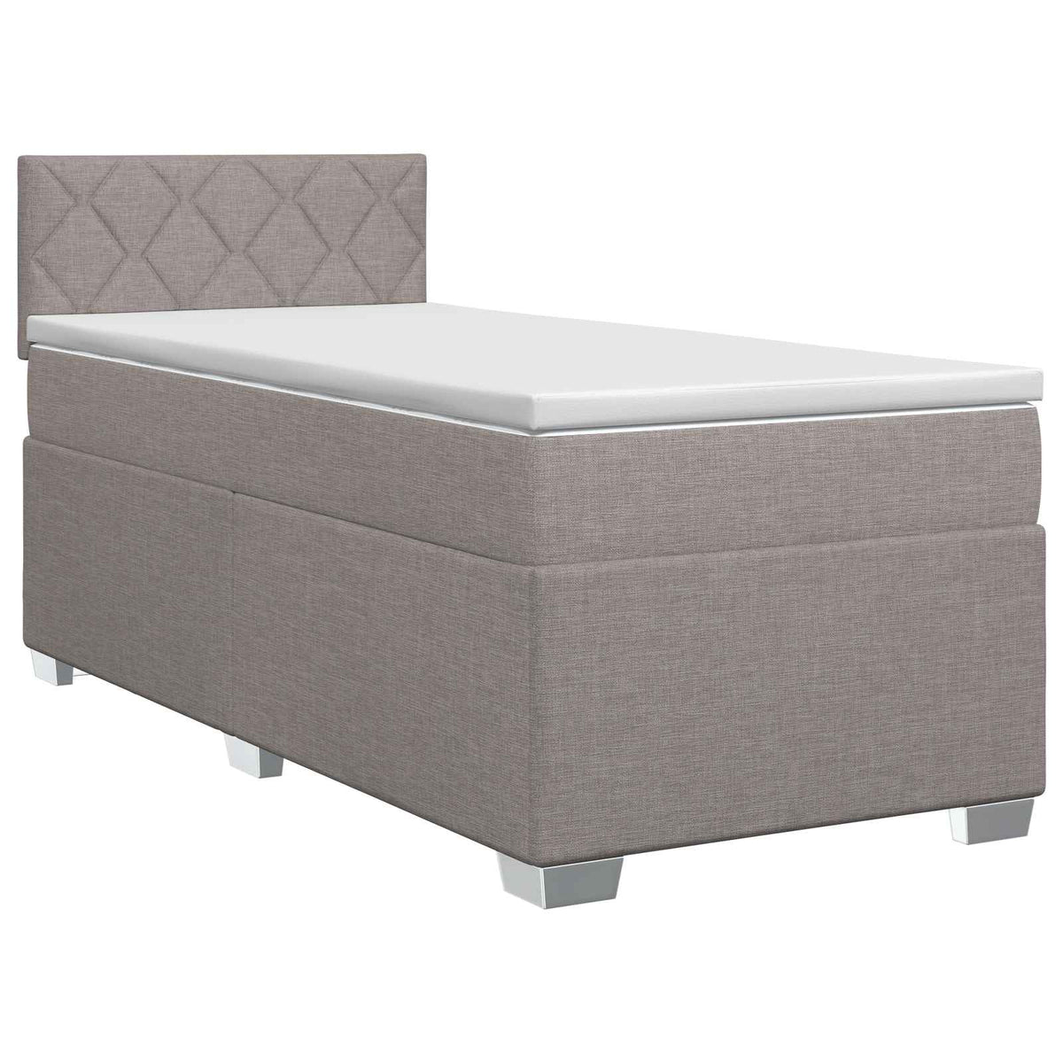 Lit boxspring avec matelas Taupe 80 x 200 cm Tissu - XIOS