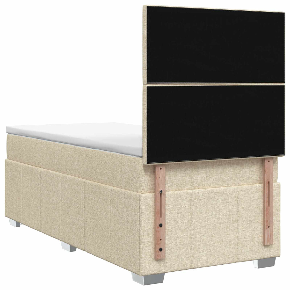 Lit boxspring LED avec matelas Crème 90 x 200 cm Tissu - XIOS
