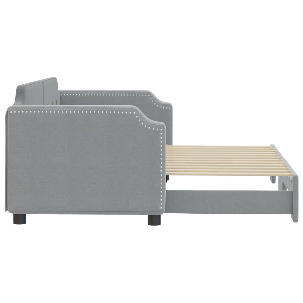 Lit de jour avec gigogne sans matelas gris clair 80x200 cm - XIOS