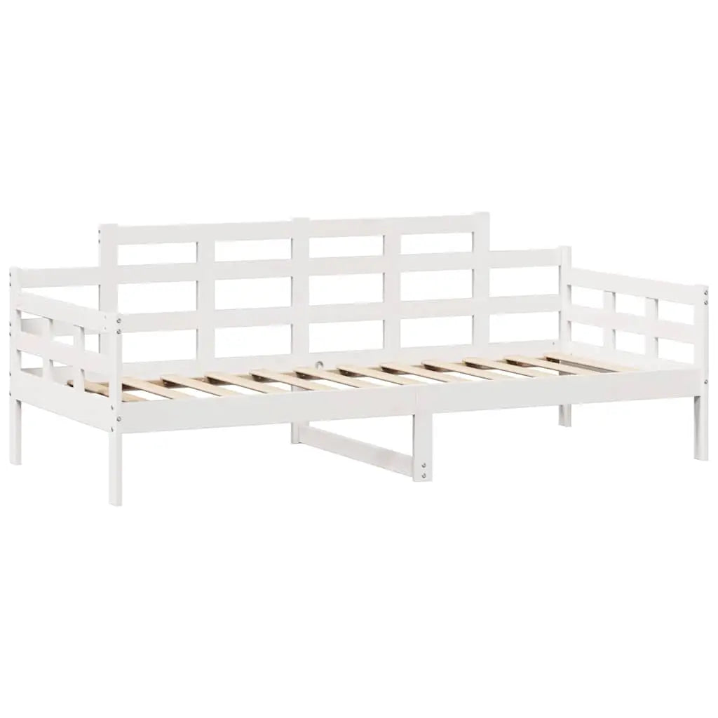 Lit de jour et tiroirs sans matelas blanc 90x190 cm bois massif