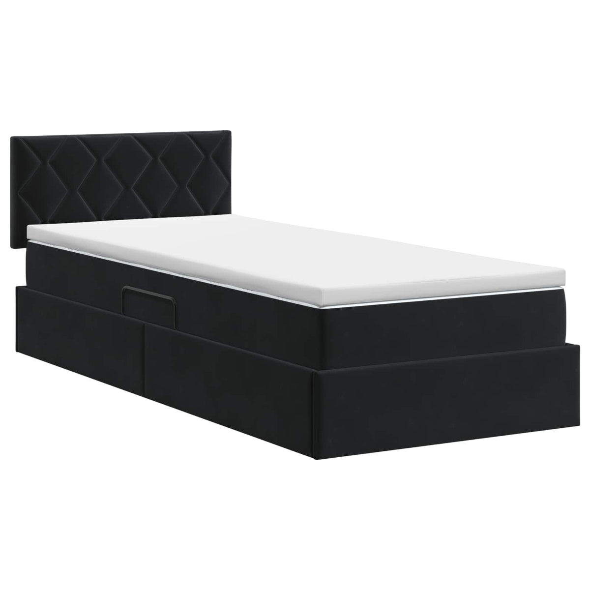 Lit de Rangement avec tête de lit Noir 100 x 200 cm Velours - XIOS